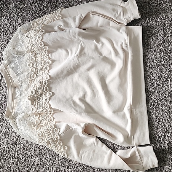 NWOT Cream Clothing Lace Sweatshirt - Picture 5 of 5